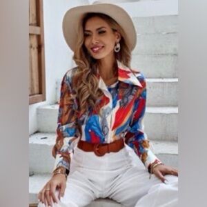 Colorful Abstract Women's Top